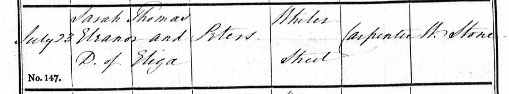 Sarah's Baptism Record